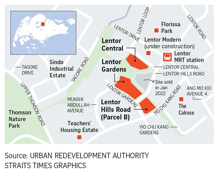Lentor Garden Residences land parcel at Lentor Hills - URA GLS site